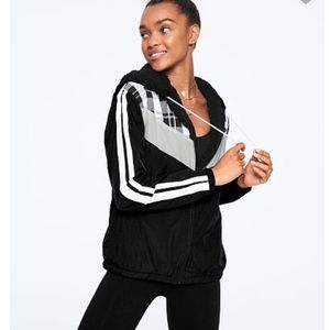 Sherpa lined campus full zip anorak PINK